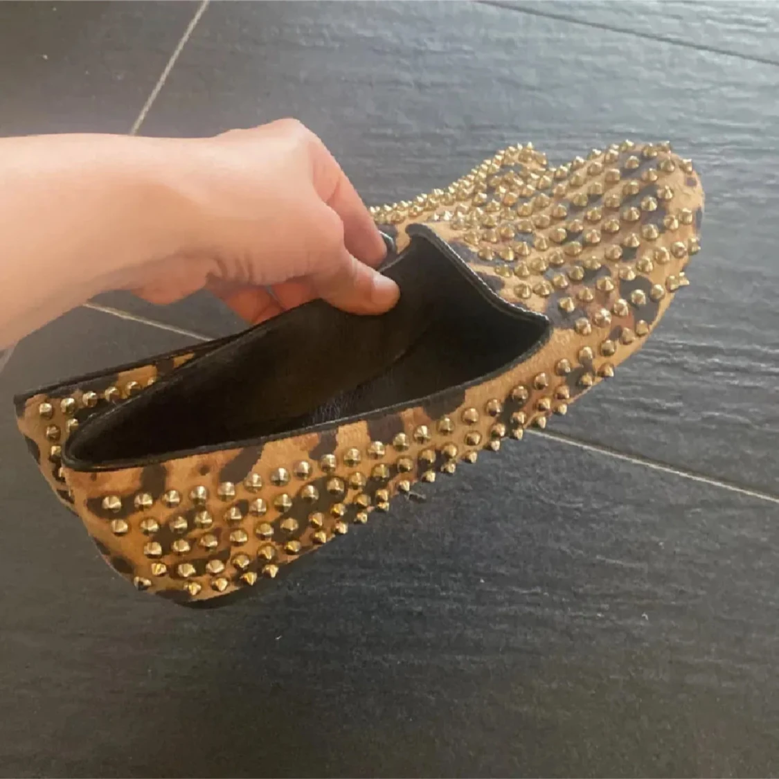 Steve Madden leopard loafers med nitar - 1