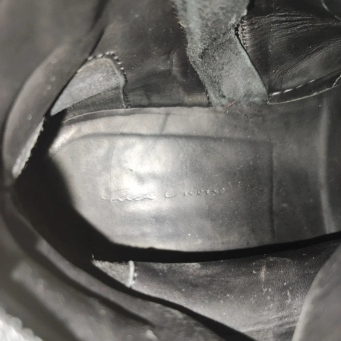 Svarta och vita Rick Owens sneakers - 4