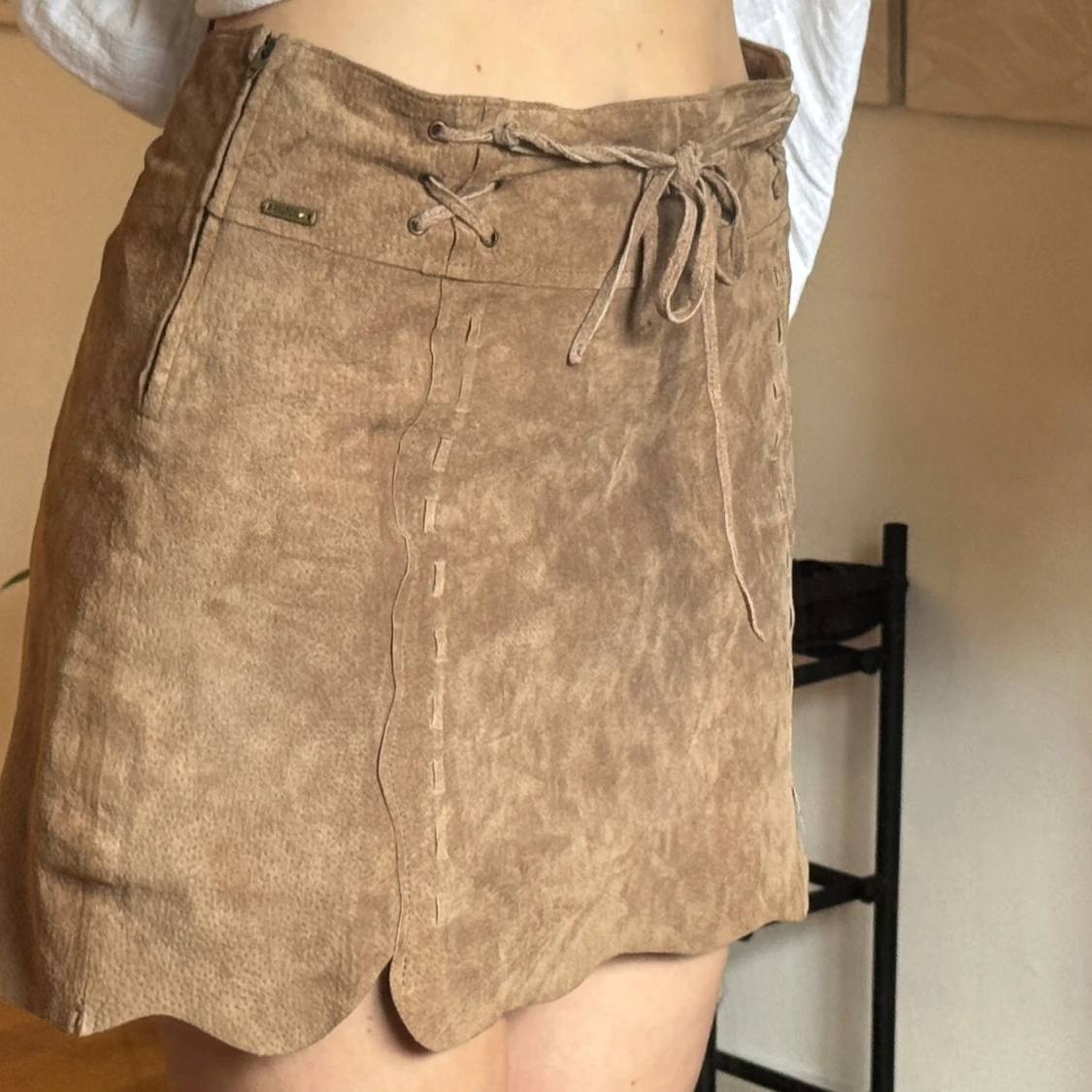 Brun mockakjol med snörning - 1