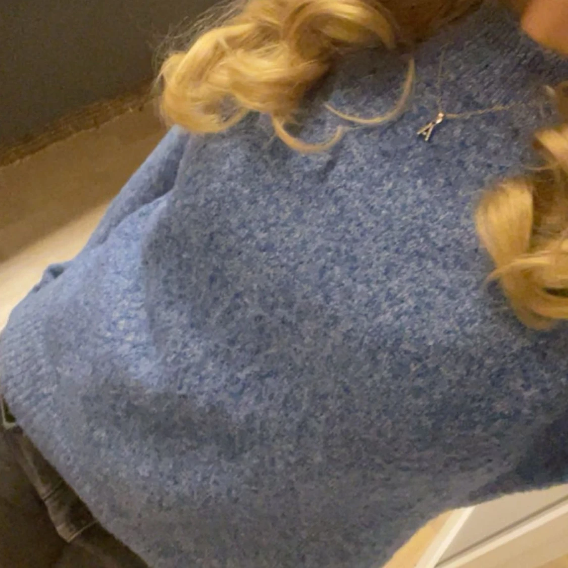 Blå stickad tröja från Vero Moda - 2