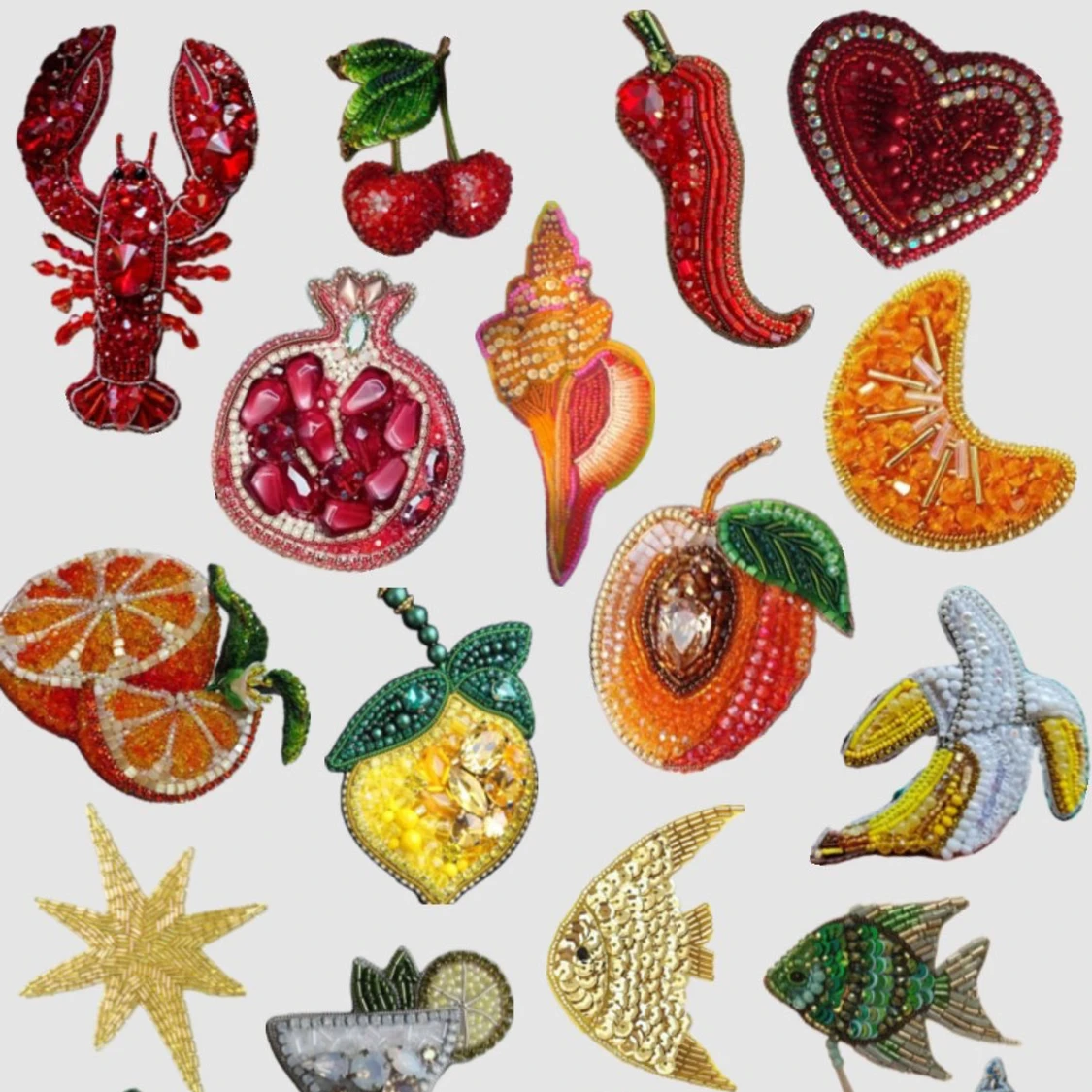 Beaded embroidery sett