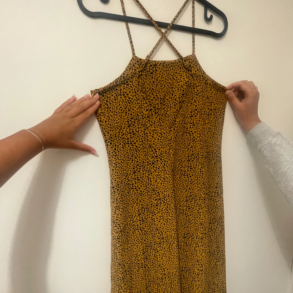 Gul leopardmönstrad långklänning - 3