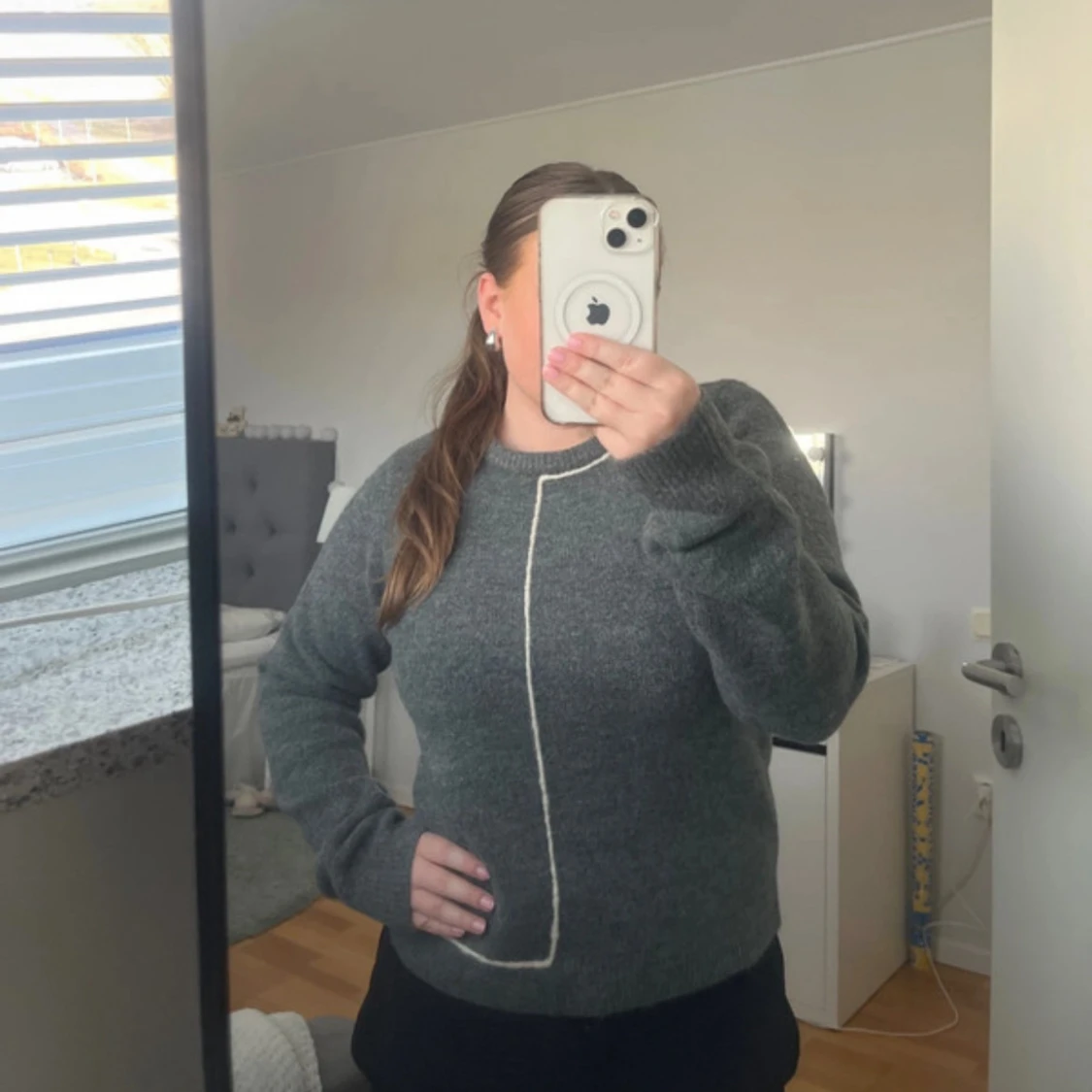 Grå stickad tröja från Zara - 1