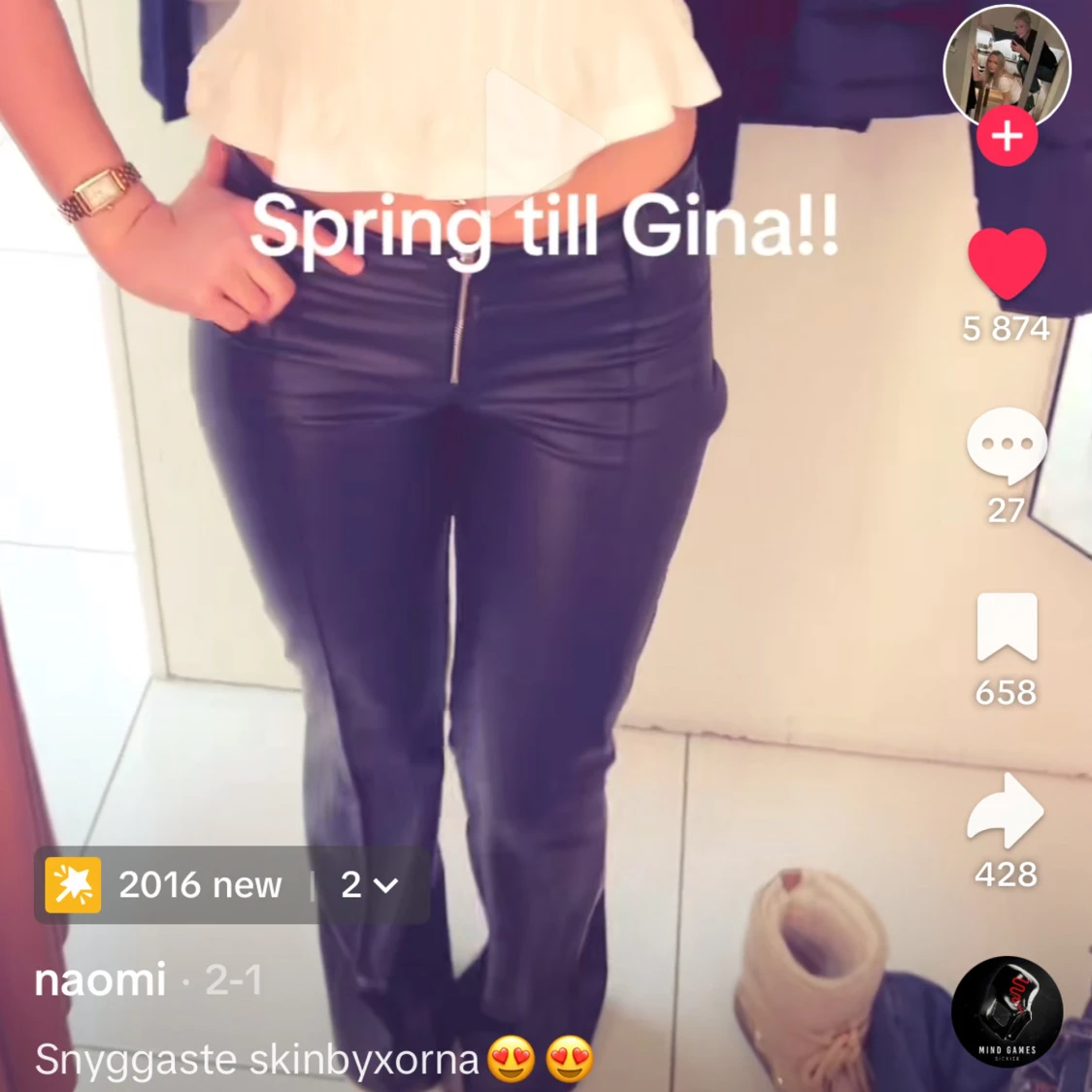 Svarta skinnbyxor från Gina