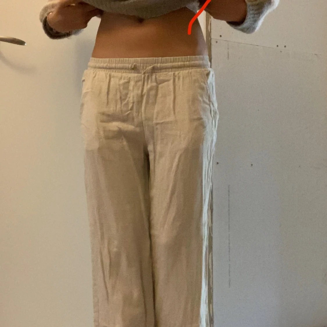 Lågmidjade linne byxor