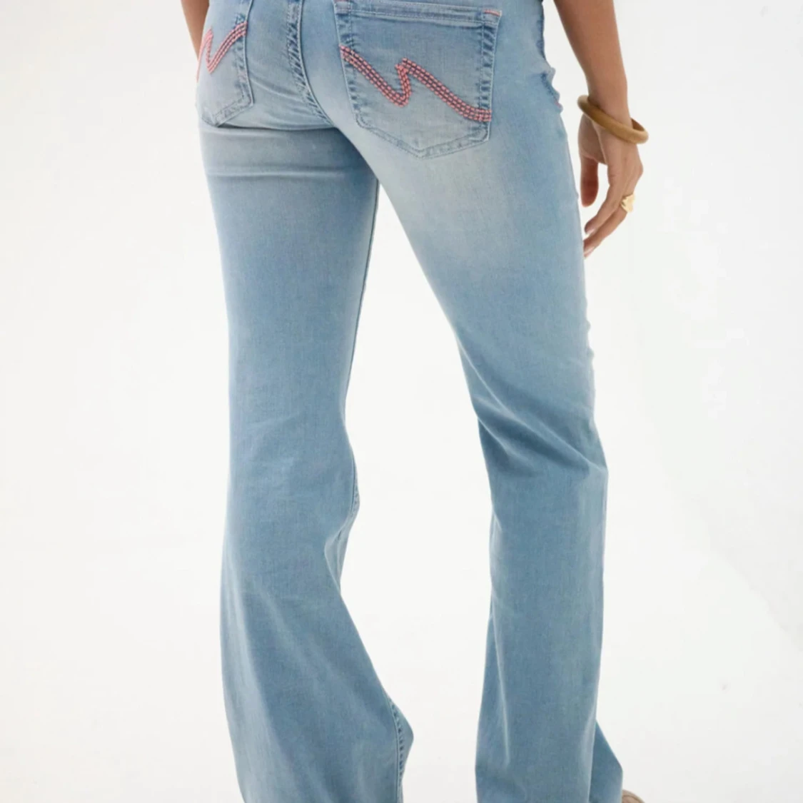 Low waist bootcut stitch jeans  - 2