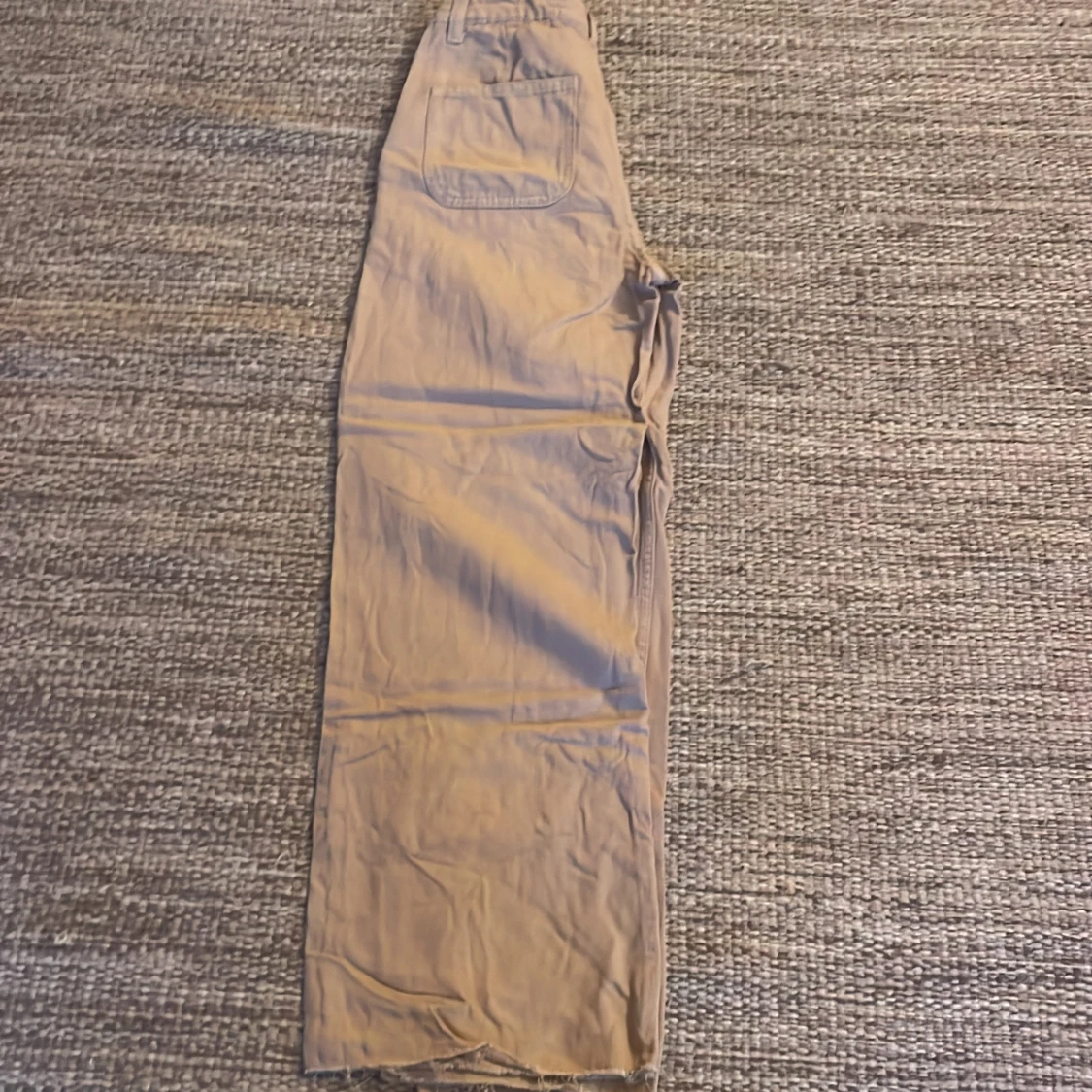 Beiga raka byxor i bomull - 1