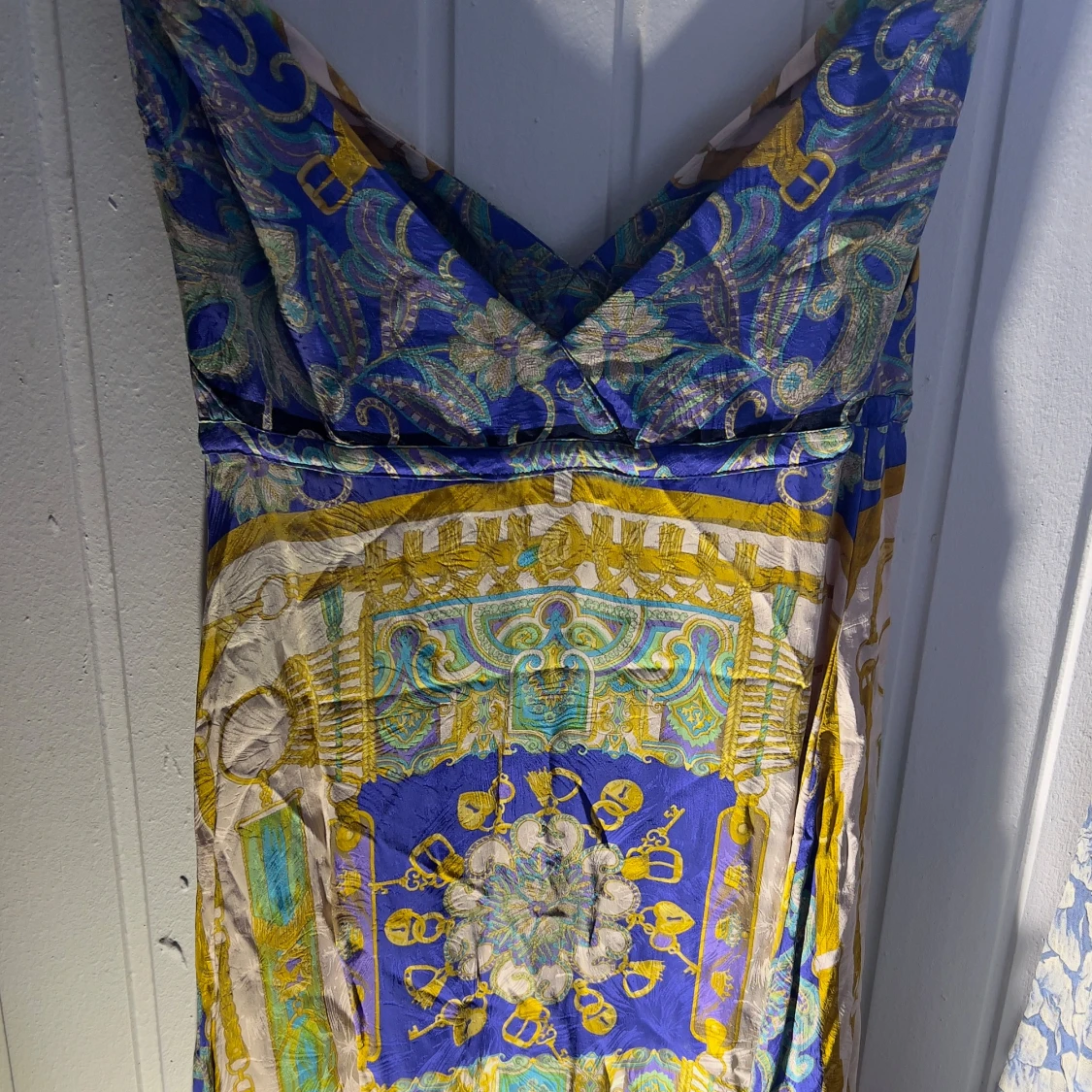 Mönstrad silkes klänning från Stiglund Malmö