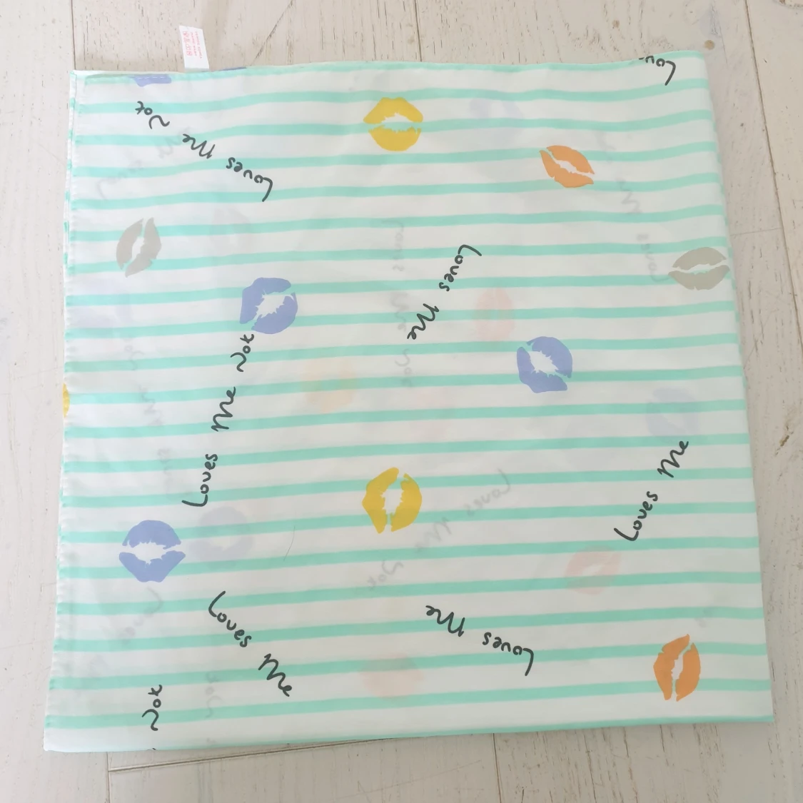 Korean scarf- Torqouise w/ pattern - 90