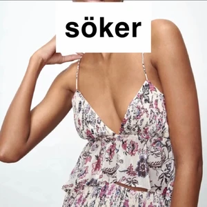 zara topp mönstrad - söker denna toppen från zara i strl xs/s men helst xs!💓 skriv gärna om du har en eller vet någon som kan tänka sig sälja🫶🏼