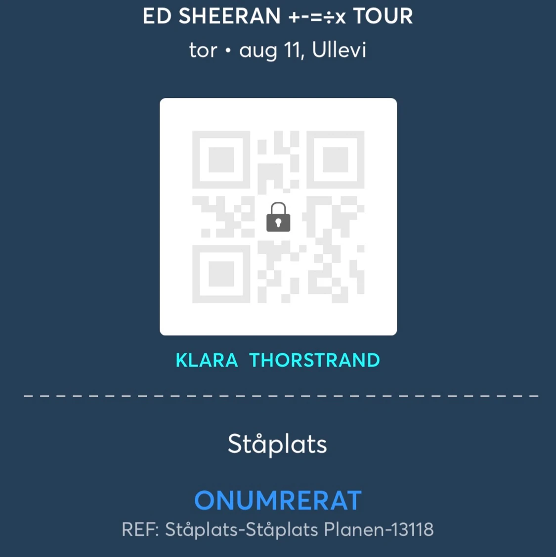 Biljetter till Ed sheerans konsert  - 90