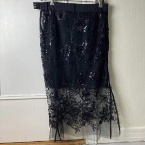 Zara black skirt with glass beads and sequins 