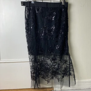 Skirt  - Zara black skirt with glass beads and sequins 