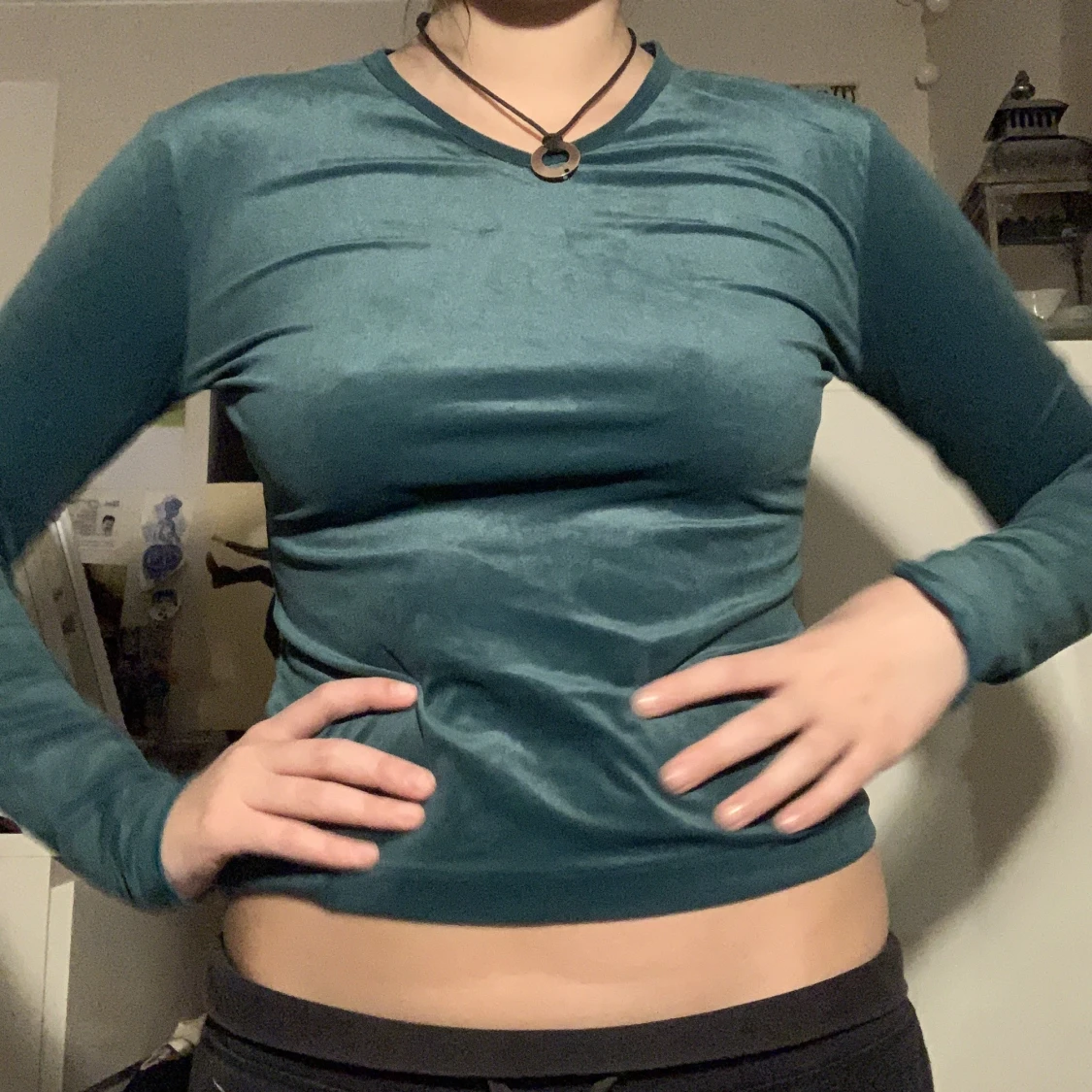 Långärmad grön tröja - 90