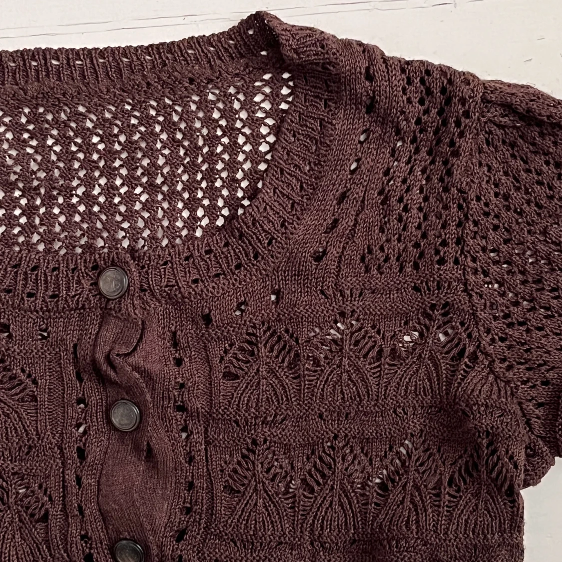 Stickad/virkad topp - 90