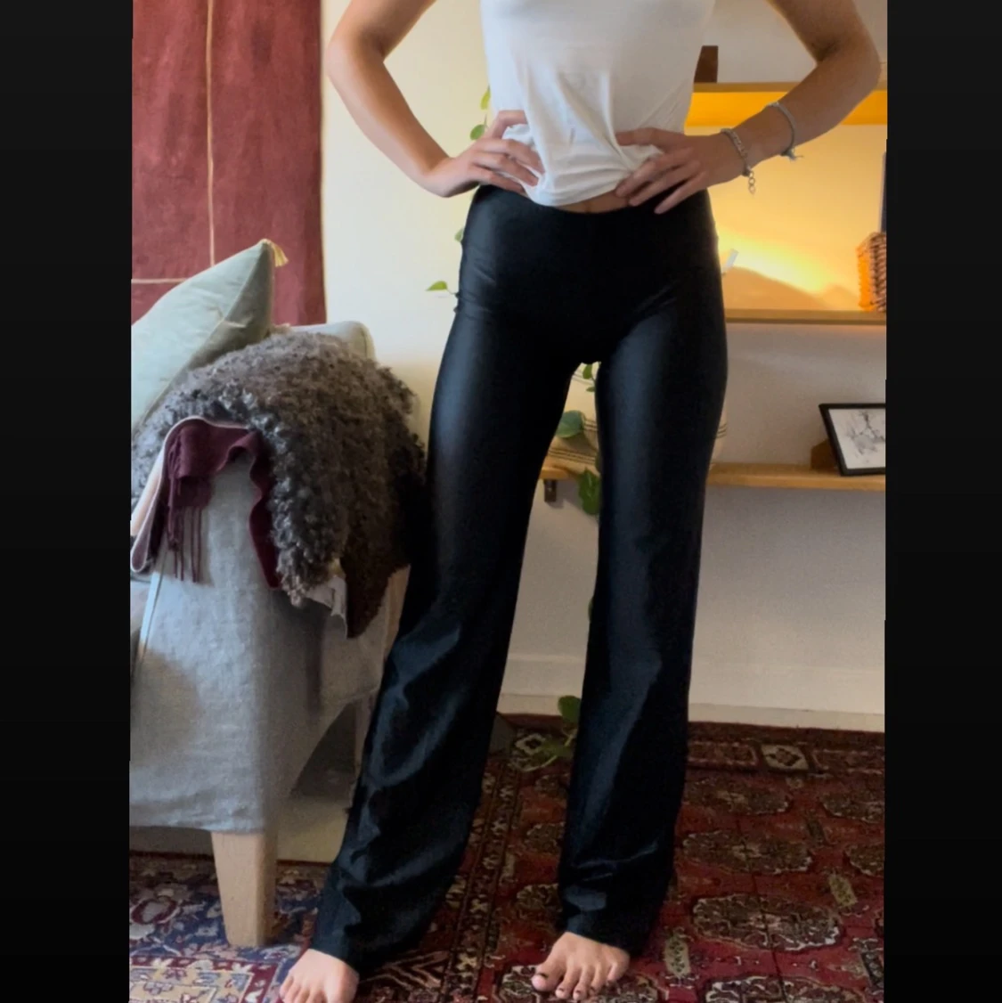 Svarta bootcut tights