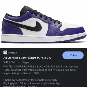 Nike Jordan 1 low court purple - Bra skick med lite crease  Nypris: 3000 enligt Stockx och soldout 