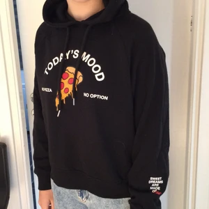 Fin hoodie med roligt tryck - Jättefin hoodie från newyorker. Använd, lite nopprig men ändå i fint skick. Märkt xl men mer som oversized m.