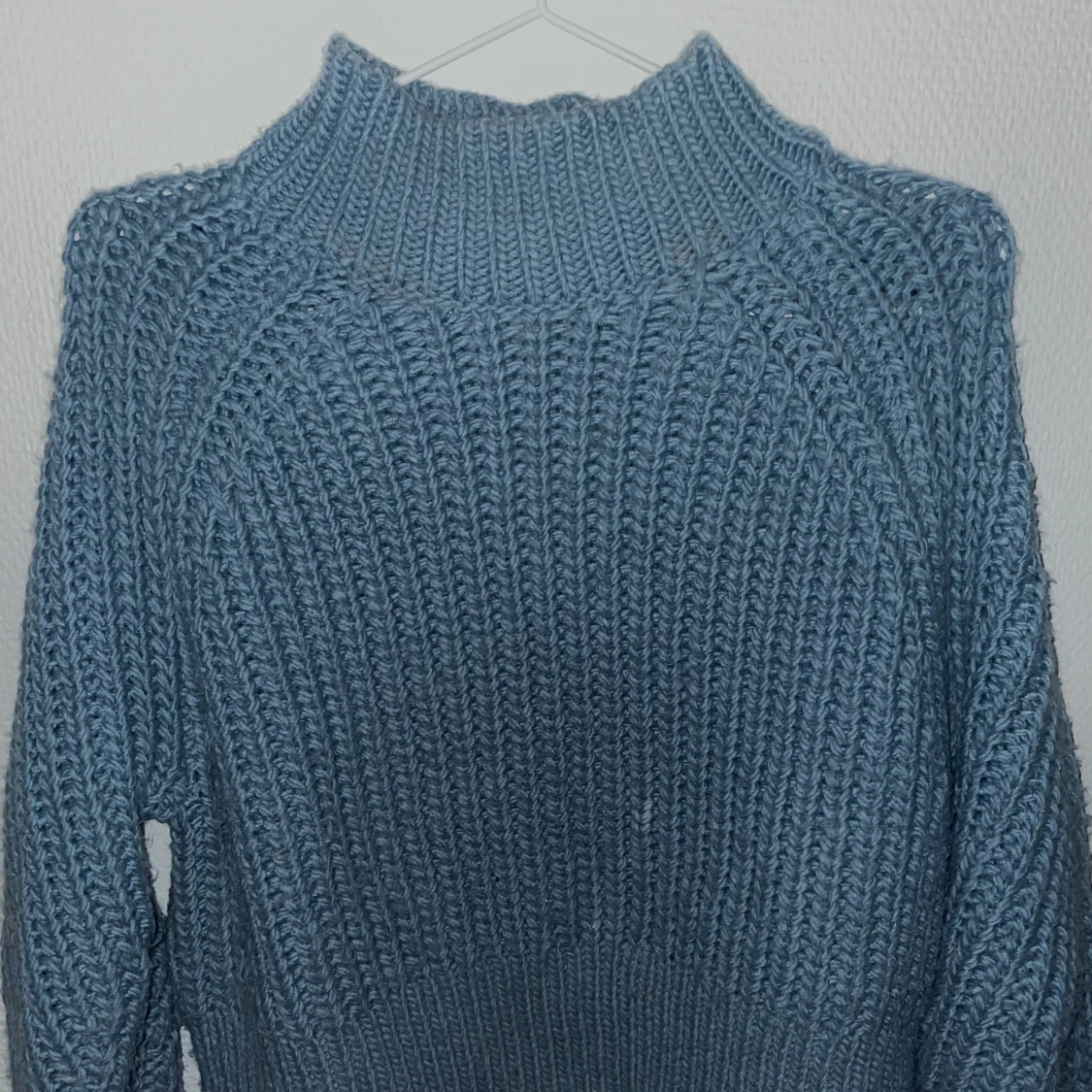 Turkos stickad tröja  - 90