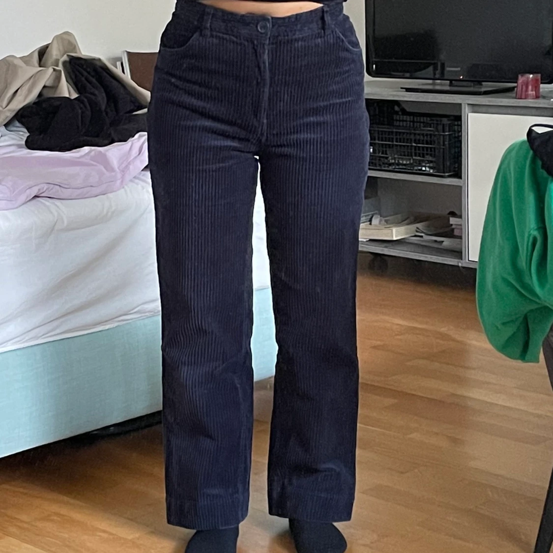 Mörkblåa manchesterbyxor 💙 - 90