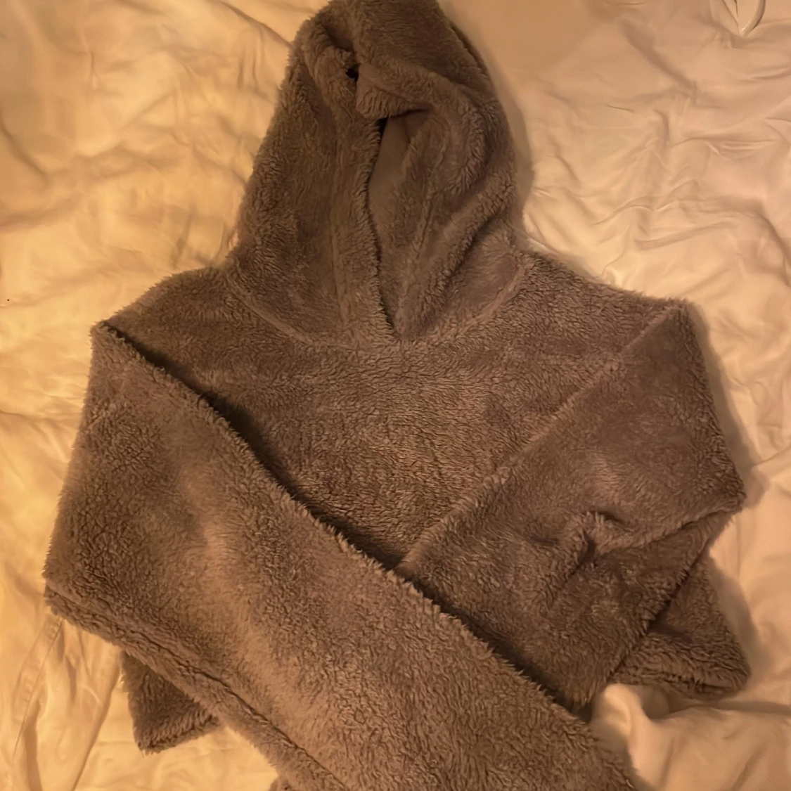 Croppad teddy-hoodie