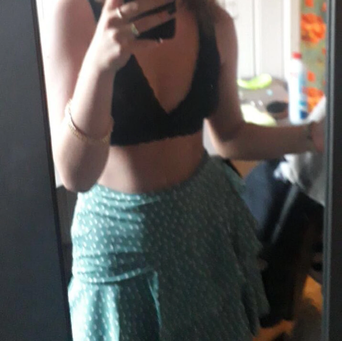 Grön Sommarkjol i tunt tyg