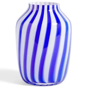 HAY vas - Blårandig vas från HAY inköpspris ca 1500. Använd men inga märken på utsidan. 