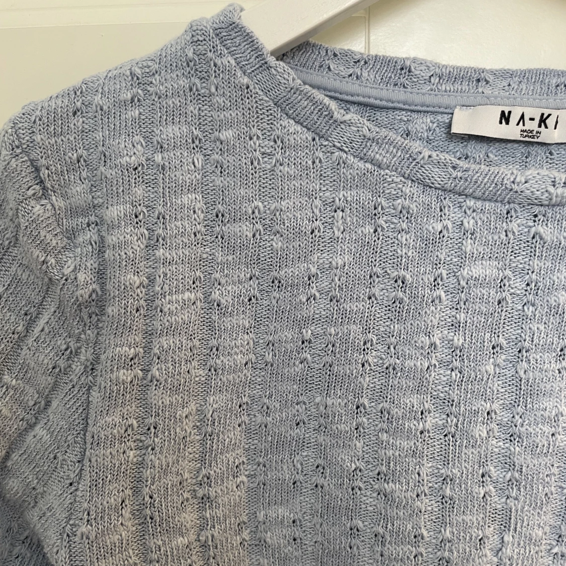 Blå stickad topp  - 91