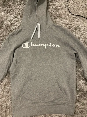 Champion hoodie - fin champion hoodie i bra skick. trycker sitter fast helt och den är väldigt sparsamt använd. säljer pga att den inte kommer till användning. köpt för ca 500kr i butik