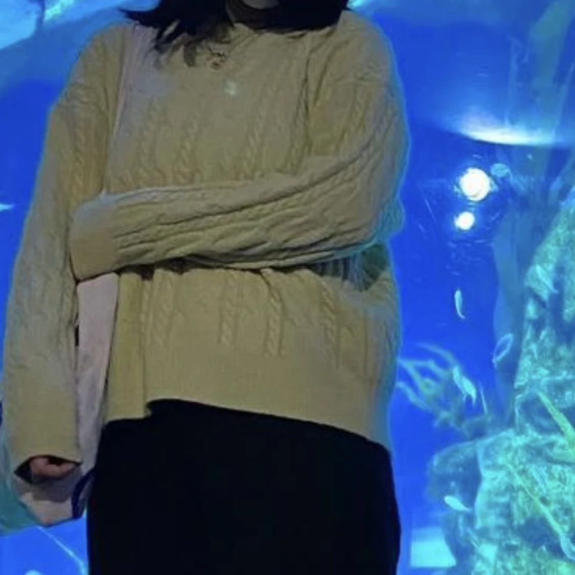 Grön stickat tröja  - 90