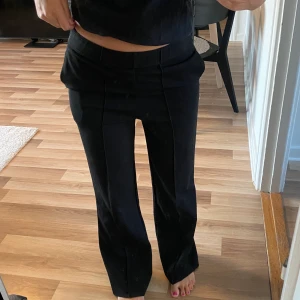 Kostymbyxor i blusmaterial  - Säljer dessa kostymbyxor i blusmaterial, väldigt stretchiga och sköna 🤎🍂 Formar kroppen fint! Använda men i fint skick, från Bikbok. Frakt 66kr