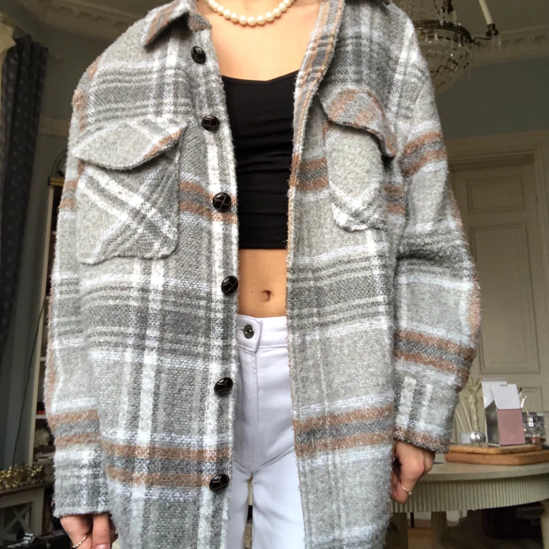 rutig höstjacka  - 90