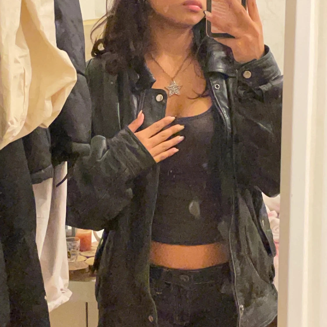 Svart skinnjacka 