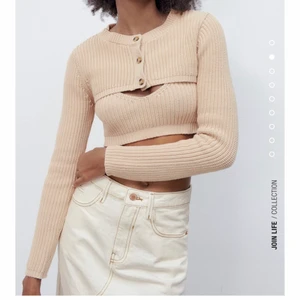 Stickat set från Zara - Säljer detta set från Zara med kofta+tillhörande topp. Nyskick. Storlek S på både linnet och koftan.💚