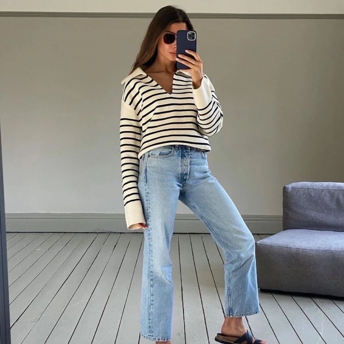 Arket randig stickad tröja  - 90