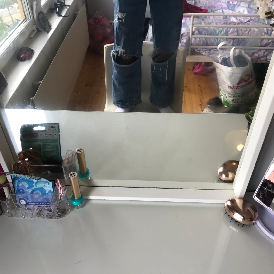 Blåa vida jeans - 90