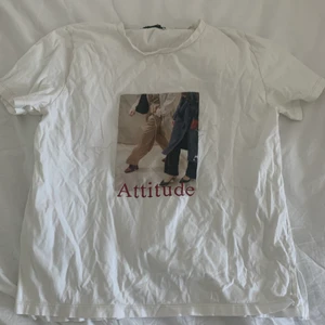 T-shirt med tryck från Mango - T-shirt i storlek S. Tröjan är i okej skick och har använts ett par gånger.