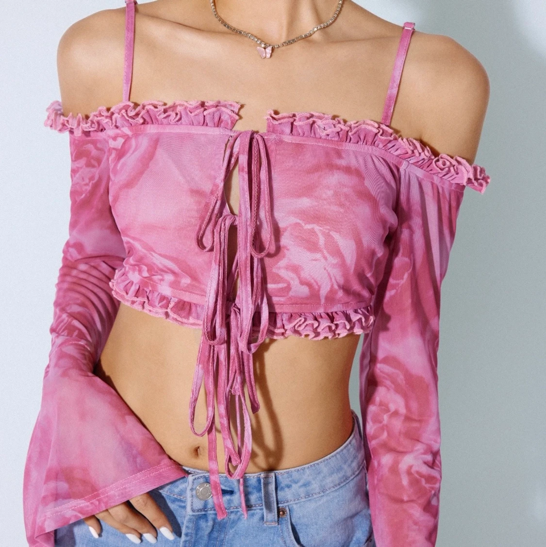 Pink Cropped Blouse / Rosa blus  - 90