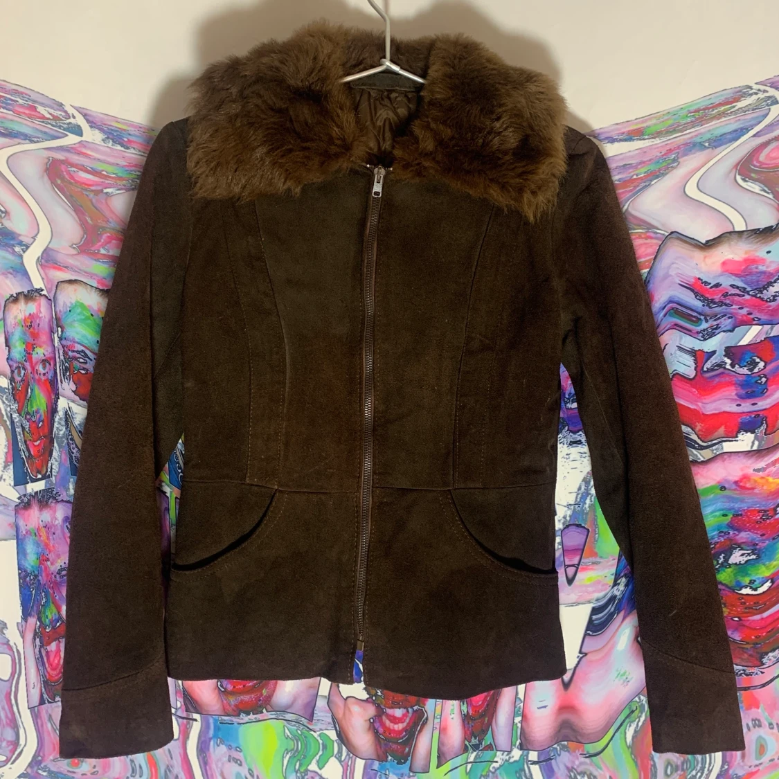 VINTAGE 70's MOCKAJACKA MED PÄLSKRAGE