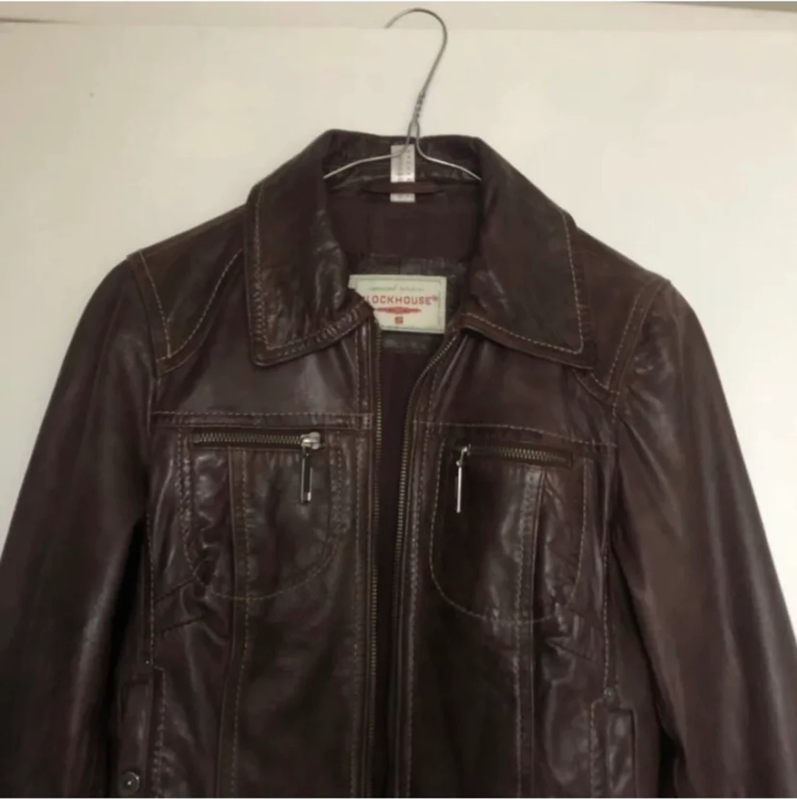 Mörkbrun skinnjacka  - 90