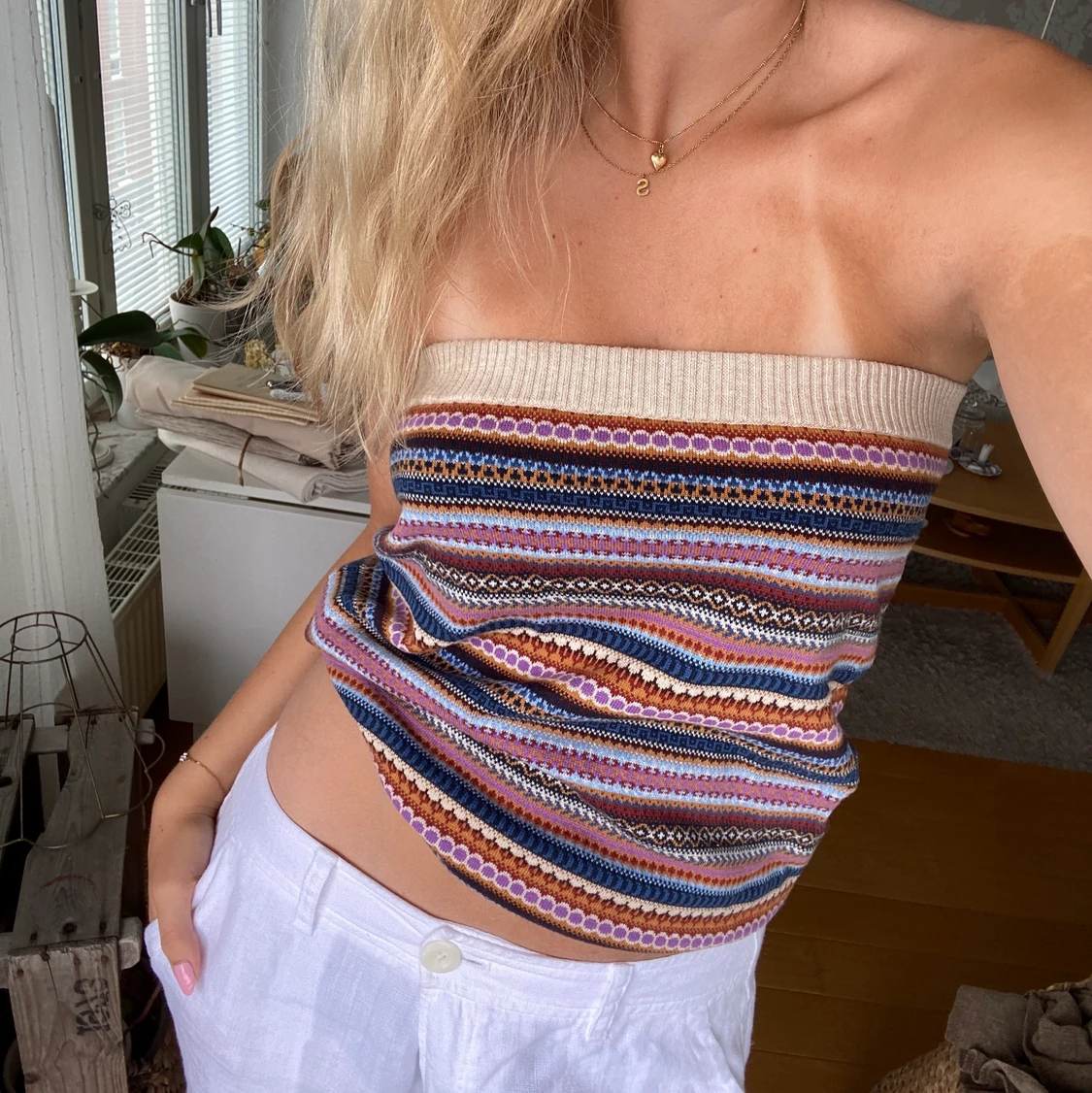 Mönstrad tubtopp  - 91