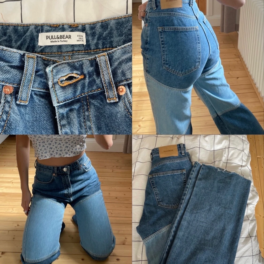 pull & bear patchwork jeans - 36 - 91