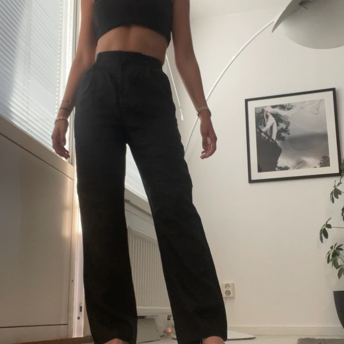 Svarta linnebyxor 