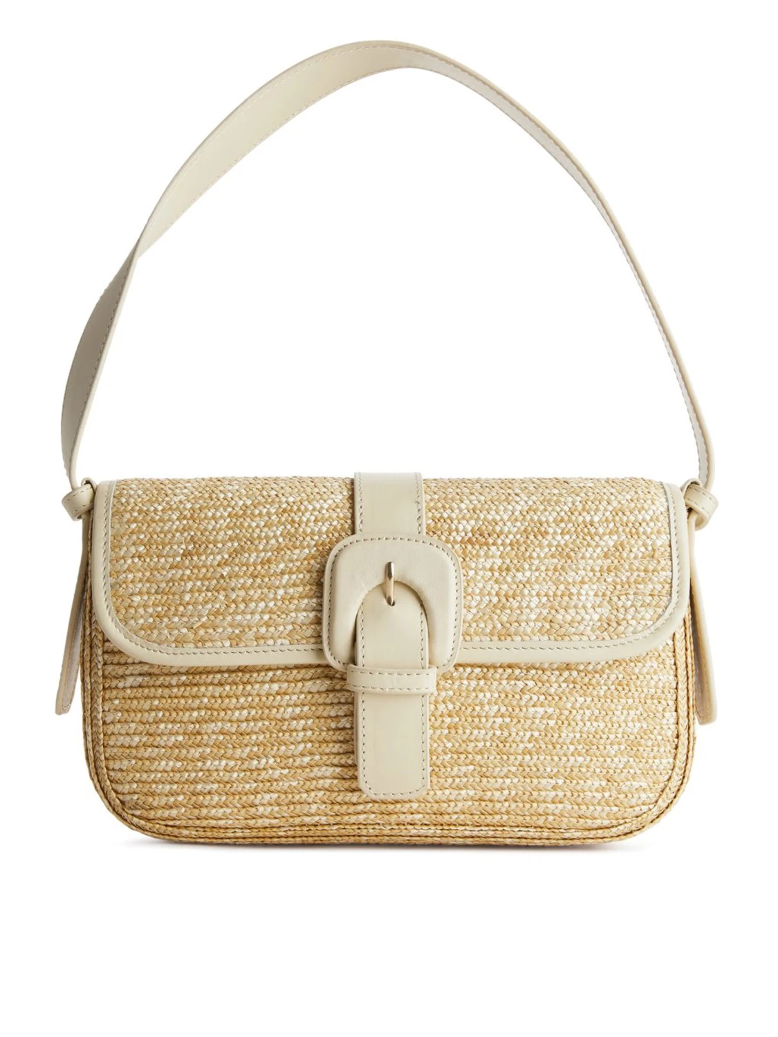 Rectangular Straw Bag Beige - 90