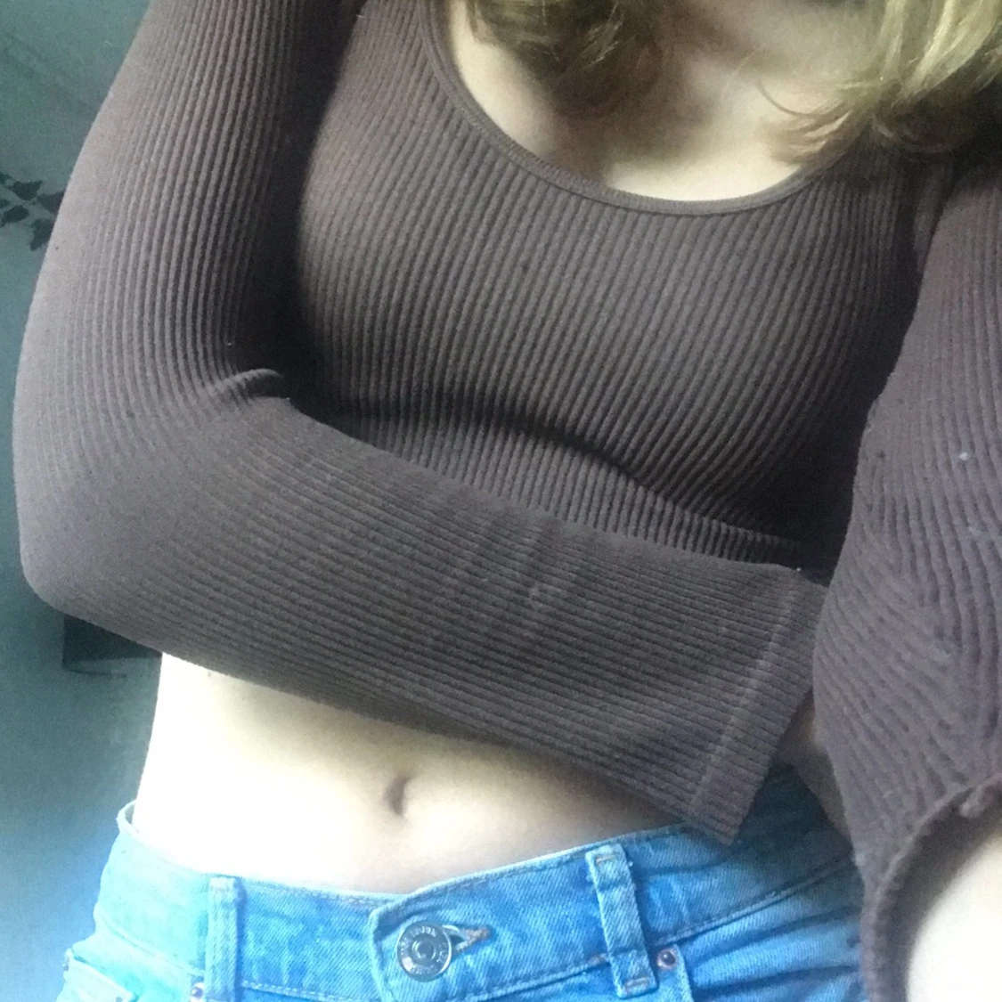 Zara, ribbad tröja, strl Xs 