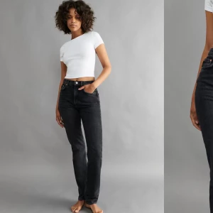 Svarta gina jeans - Ett par jätte fina svart gina tricot jeans i modellen straight slim jeans. Stl 36 Säljer eftersom dom är för stora och inte kommer till andvändning.  Nypris: 599 kr Bra skick!