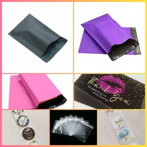 100 PACK! Packmaterial - Postpåsar, Stickers, Ziplåspåsar, Tack-kort - 100pack packmaterial varav:  50st Thank you stickers (25st per sort) 10st Thank you kort 25st Ziplåspåsar (5,7x7,6cm) 15st Postorderpåsar (5st per färg)