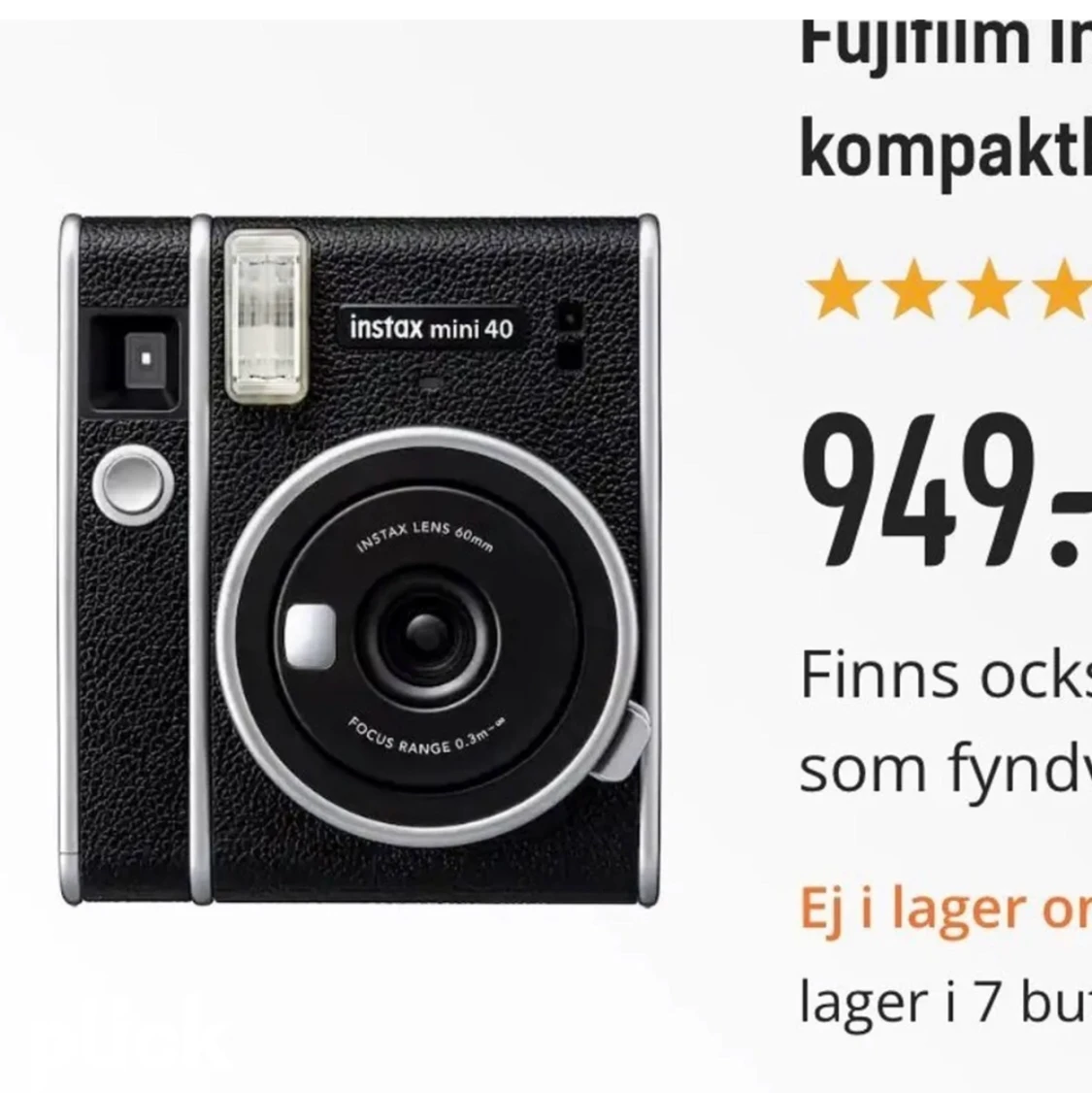 Instax mini 40 retro finish