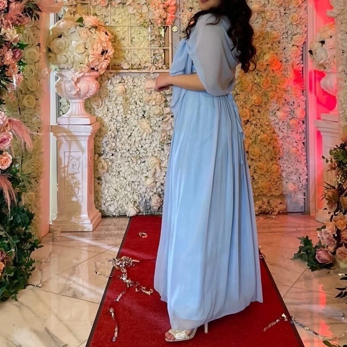 Ljusblå festklänning 36-38 - 90