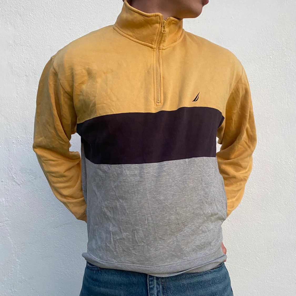 Fin tröja med flera färger & krage  - 90